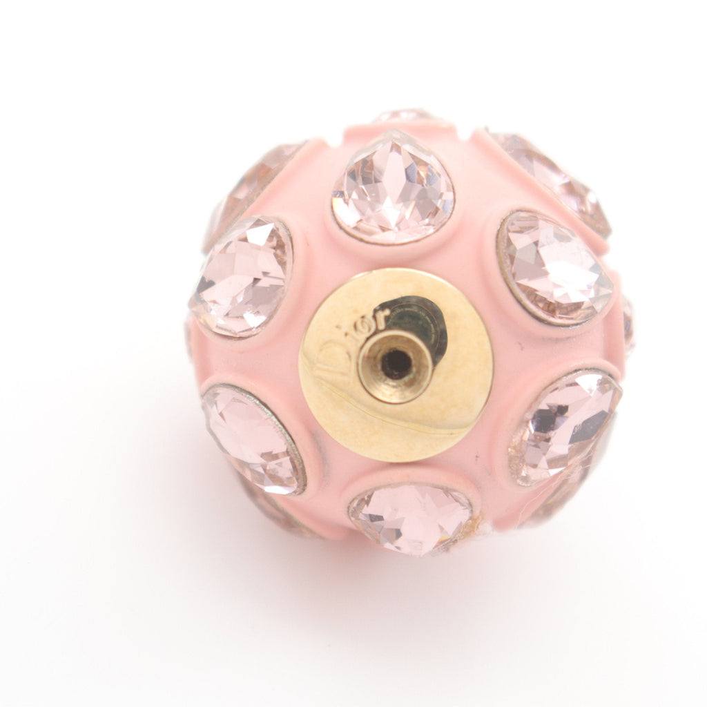Dior Tribal Earrings GP Rhinestone Pink