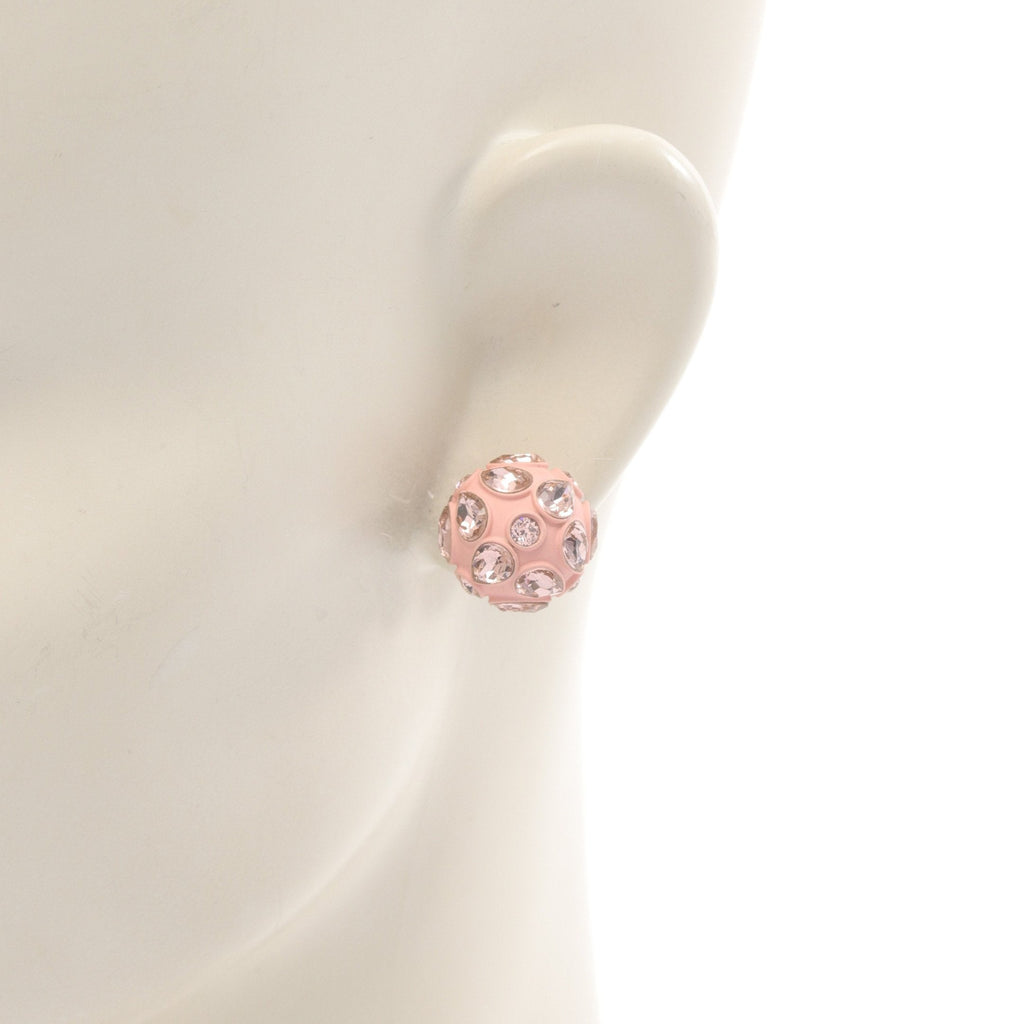 Dior Tribal Earrings GP Rhinestone Pink