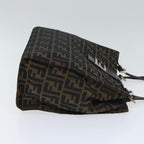 FENDI Zucca Canvas Shoulder Bag Black Silver Brown93885