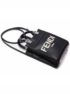 Fendi Sunshine Shopper Small Leather Tote Bag Black