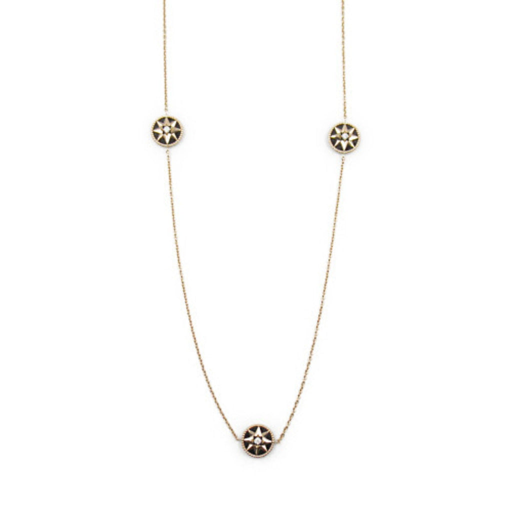 Dior Rose Thevan 9P Necklace Necklace K18PG (pink gold) Diamond Onyx Clear Black