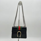 GUCCI Calfskin Web Mini Dionysus Shoulder Bag Black 2504201807