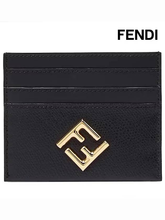 Fendi Logo Diamond Card Wallet Black