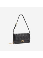 Fendi FF Baguette Nappa Leather Long Wallet Black