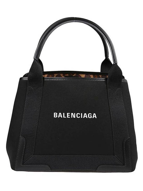 Balenciaga Logo Small Canvas Tote Bag Black