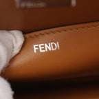 FENDI Peekaboo Cut Medium Chain shoulder bag Leather Light brown