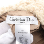 Dior Macro Cannage Shearling Scarf Stall Beige Reversible