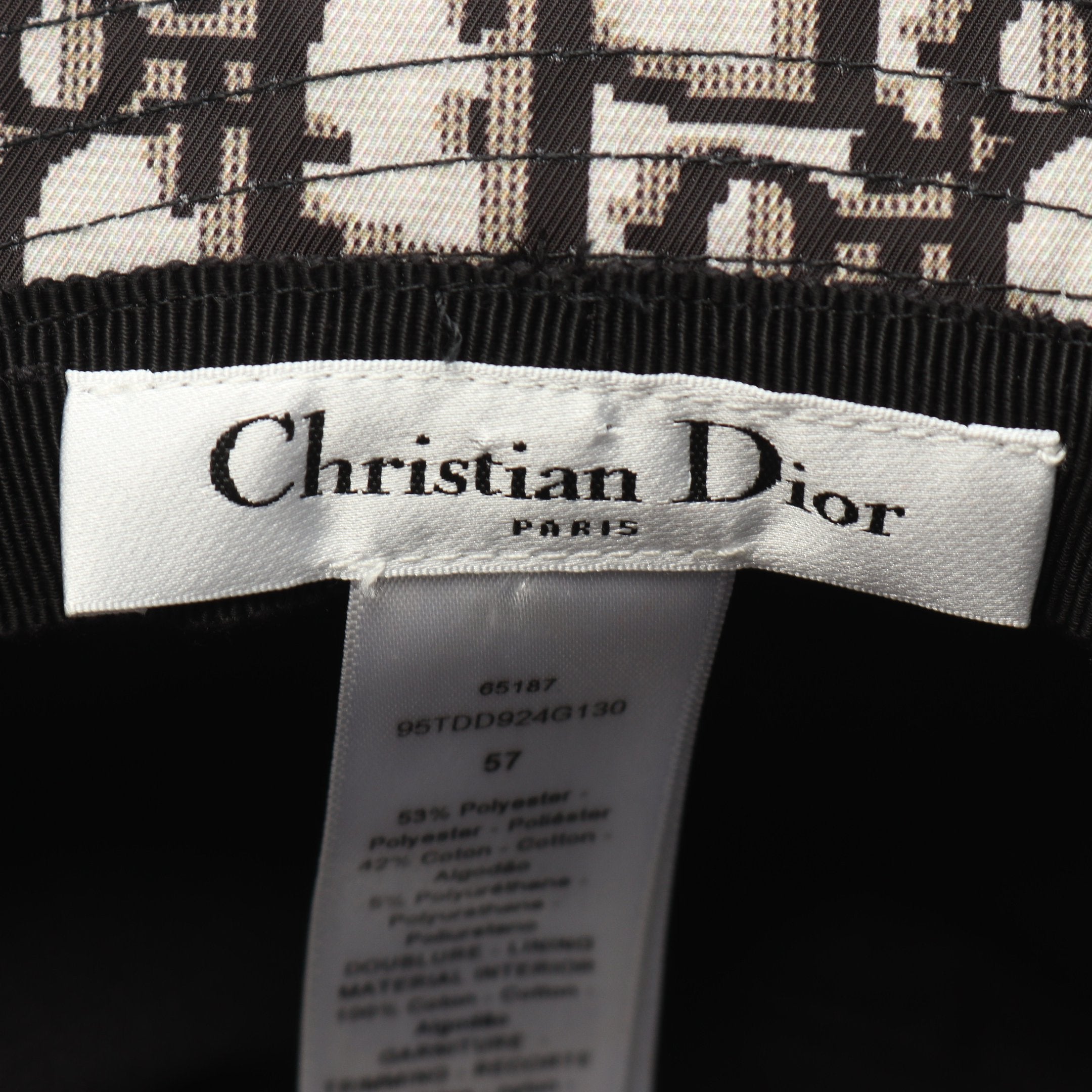 Dior TEDDY-D Bob hat Bucket hat Hat Lace Fabric Black