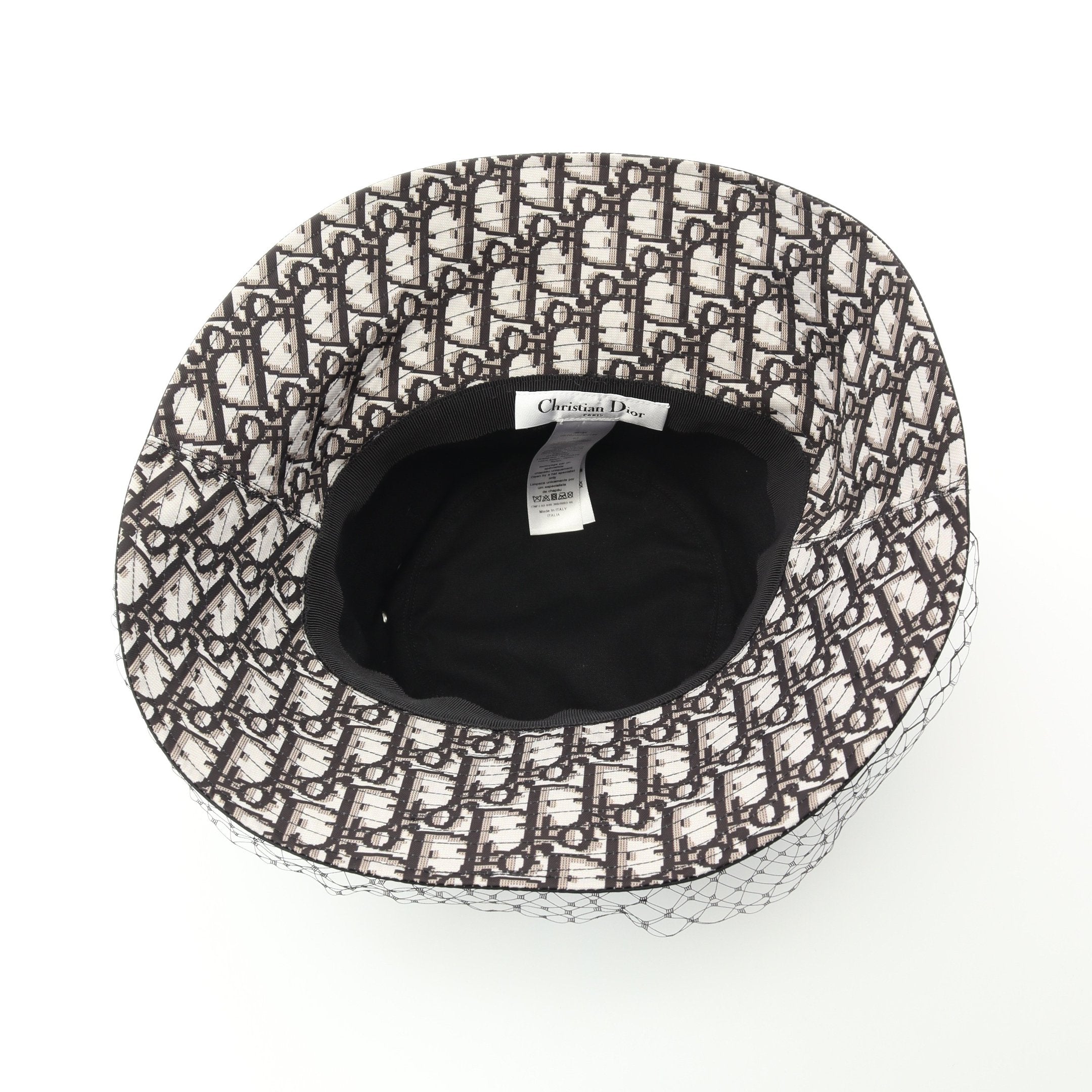 Dior TEDDY-D Bob hat Bucket hat Hat Lace Fabric Black