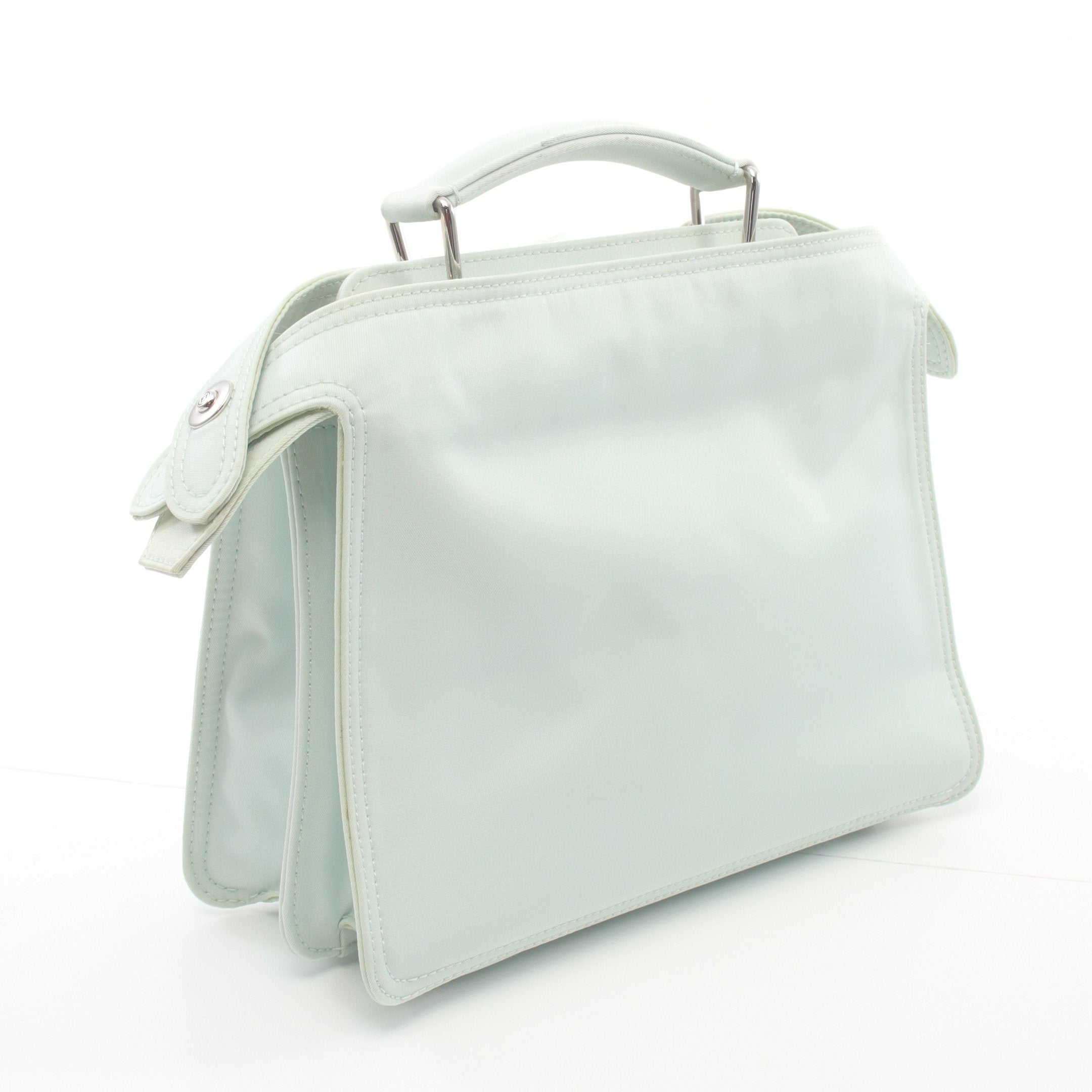 FENDI Peekaboo Isee u Small Handbag Nylon Light green 2WAY