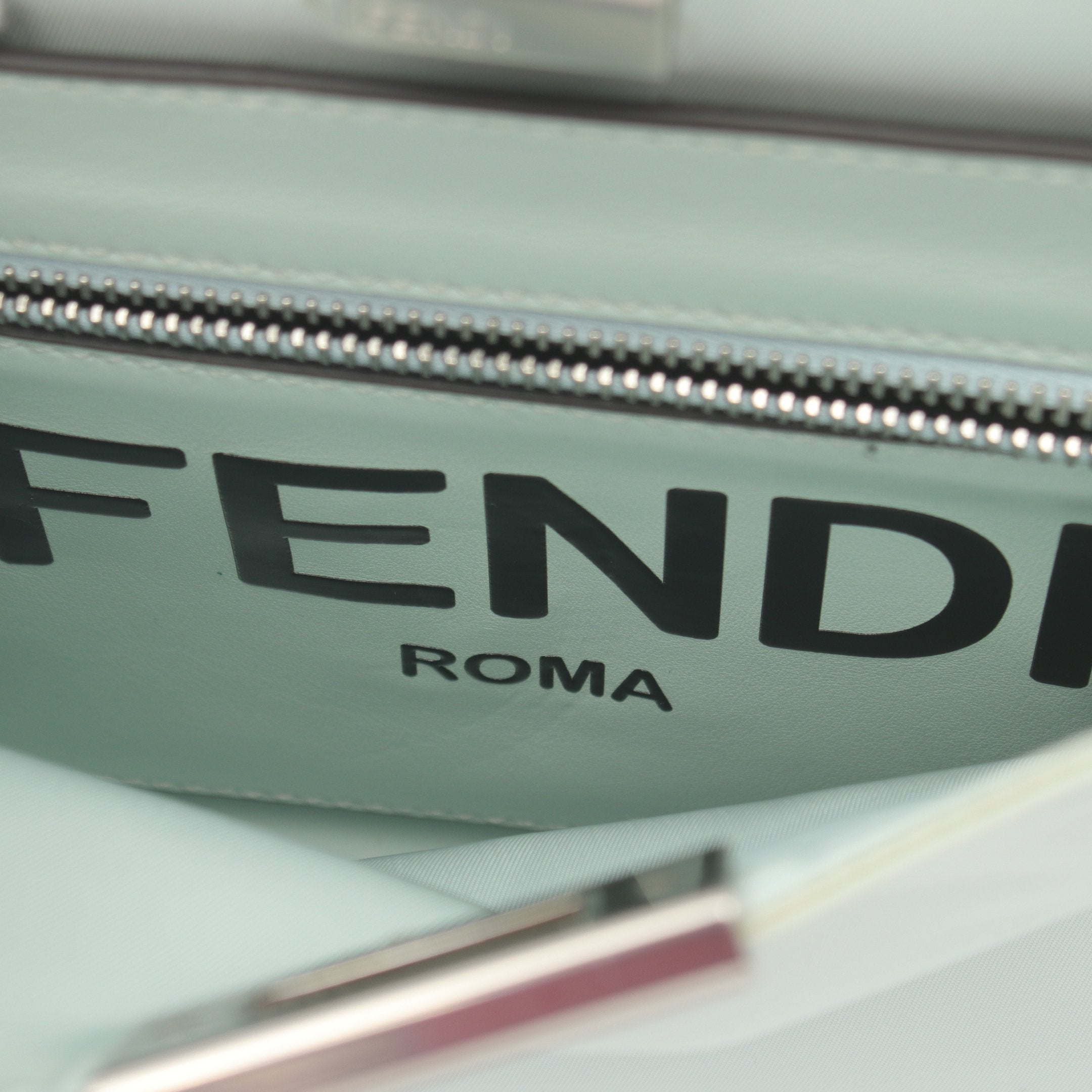 FENDI Peekaboo Isee u Small Handbag Nylon Light green 2WAY