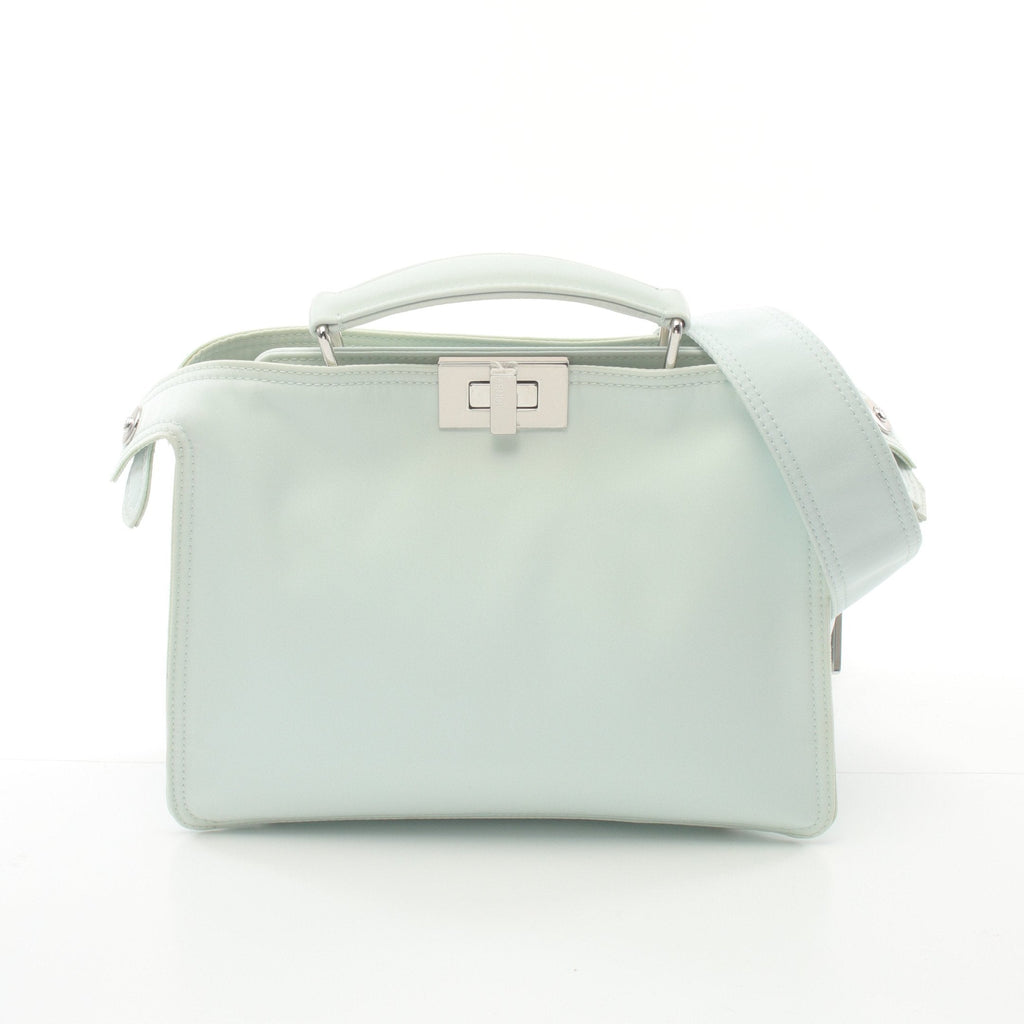 FENDI Peekaboo Isee u Small Handbag Nylon Light green 2WAY
