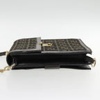 FENDI Zucca Canvas Shoulder Bag Brown Black Gold94107