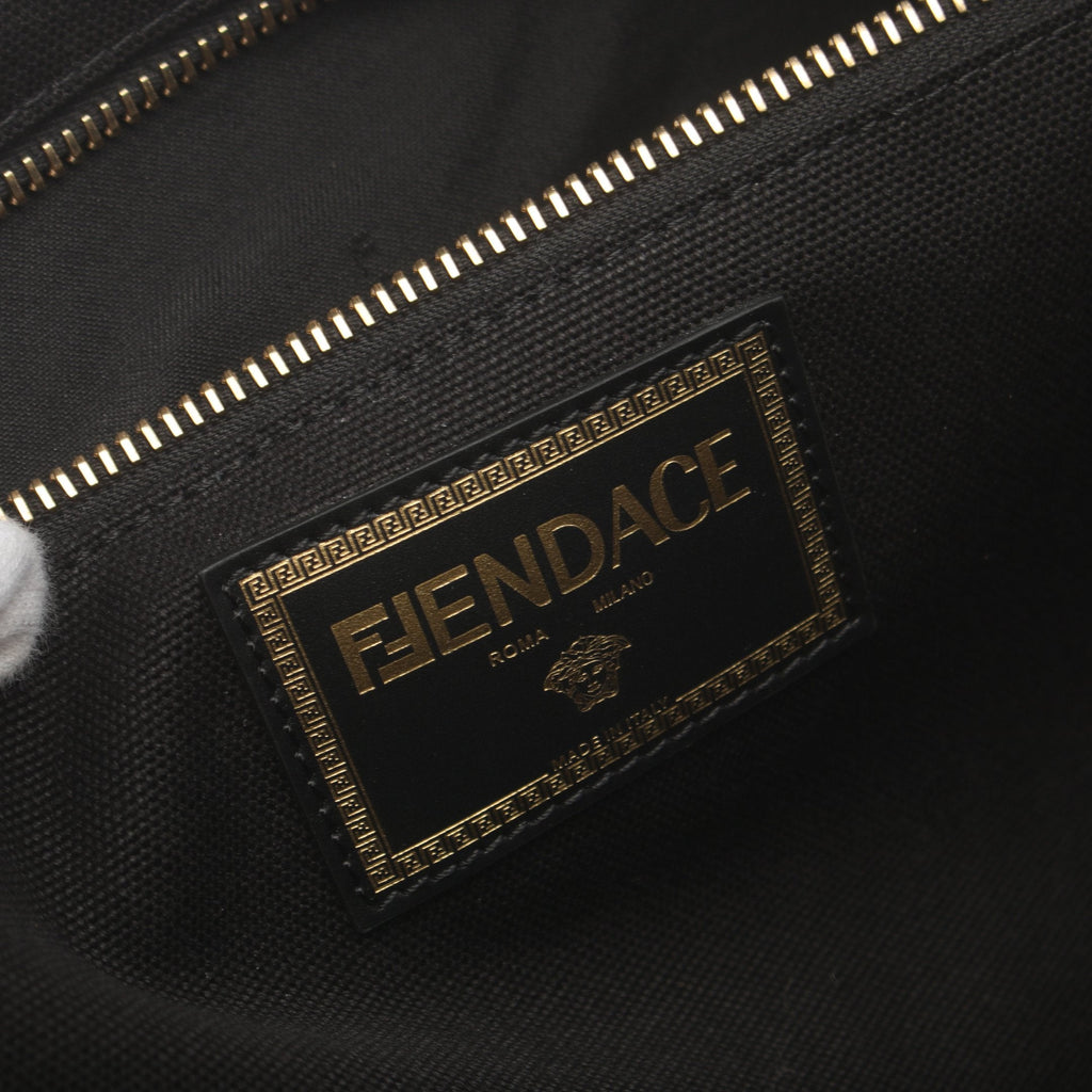 FENDI FENDI * VERSACEFENDACE Fenderche Handbag Tote bag Canvas Black 2WAY