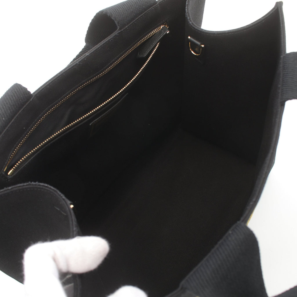 FENDI FENDI * VERSACEFENDACE Fenderche Handbag Tote bag Canvas Black 2WAY