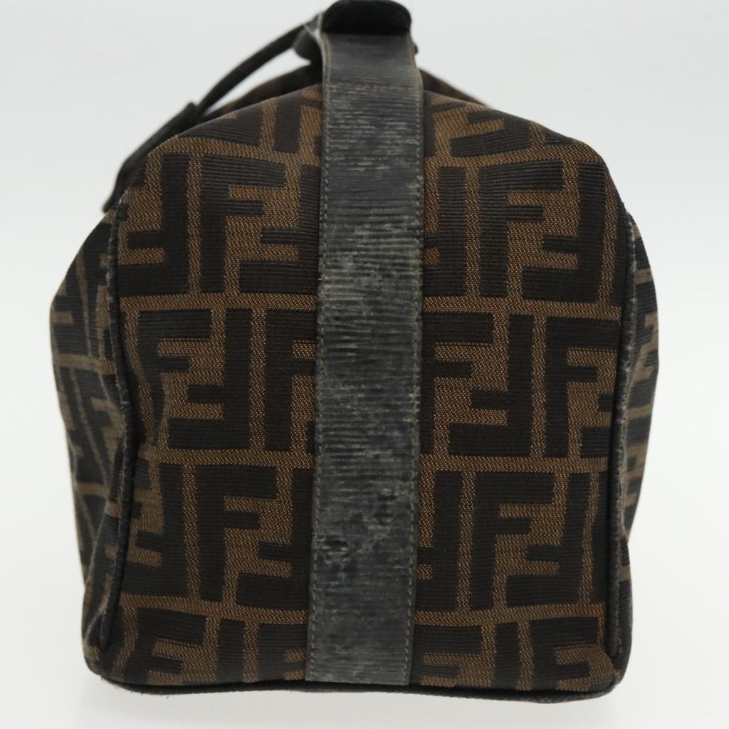 FENDI Zucca Canvas Vanity Hand Bag Brown Black94131