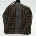 FENDI Zucca Canvas Vanity Hand Bag Brown Black94131
