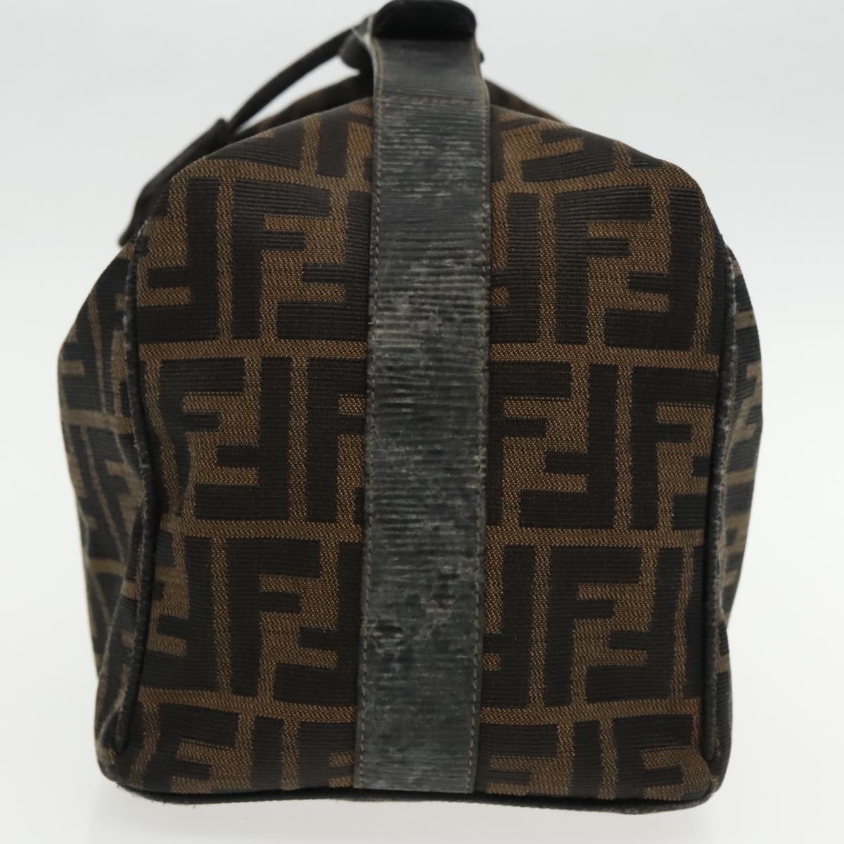 FENDI Zucca Canvas Vanity Hand Bag Brown Black94131
