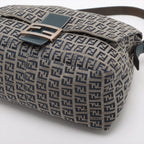 FENDI Mamma Baguette in Navy Zucca Monogram 26325
