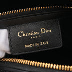 Dior Dior Groove 25 Macro Cannage Handbag Mini boston bag Leather Black 2WAY