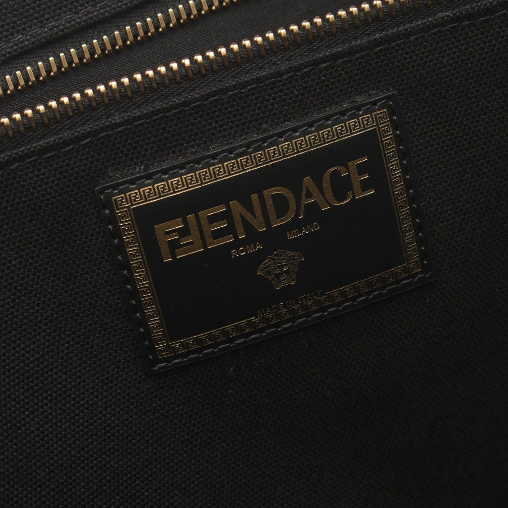 FENDI FENDI * VERSACE FENDACE Fenderche Handbag Tote bag Canvas Black 2WAY