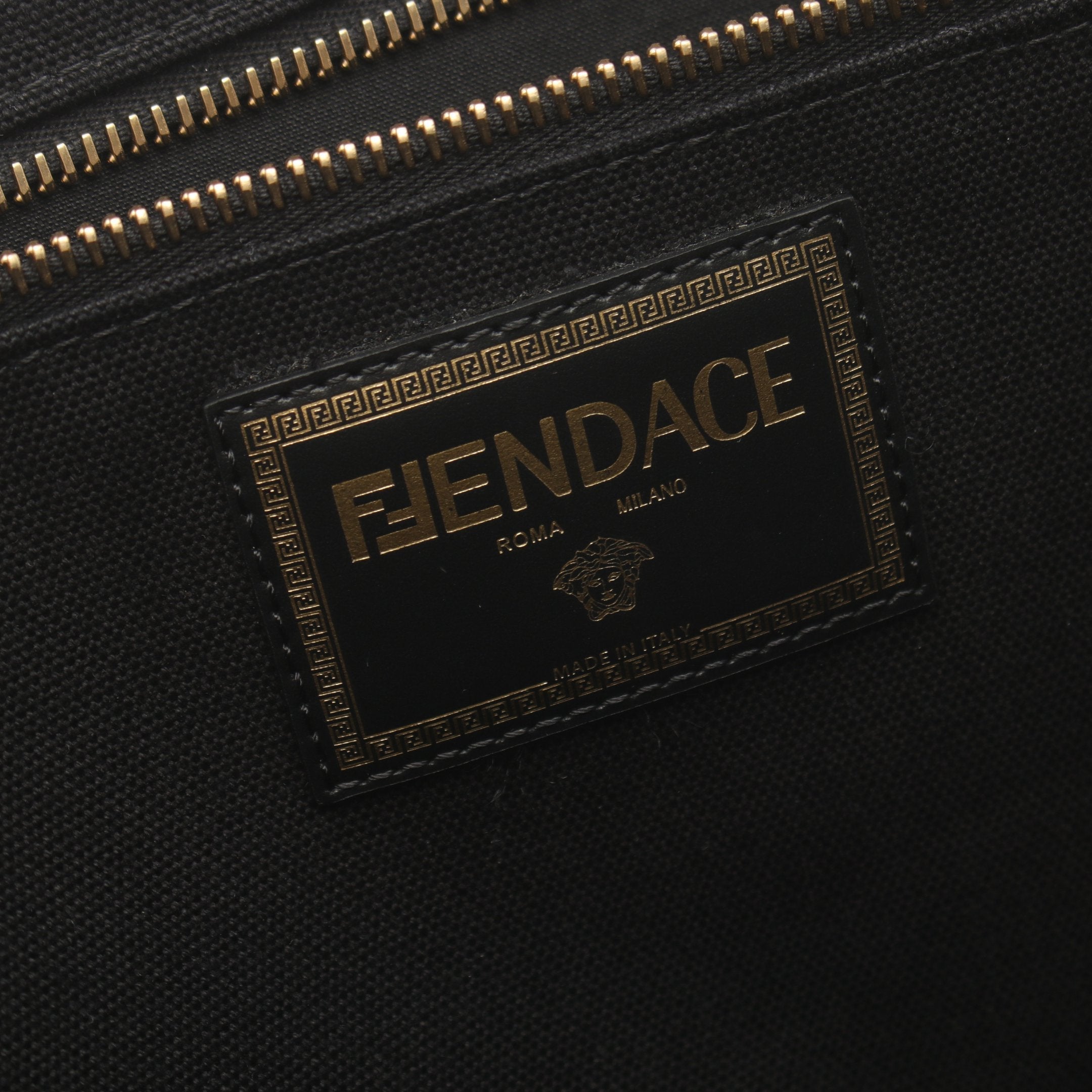 FENDI FENDI * VERSACE FENDACE Fenderche Handbag Tote bag Canvas Black 2WAY