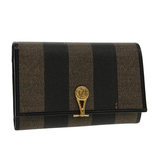 FENDI Pecan Canvas Wallet Black Brown Black Brown94161