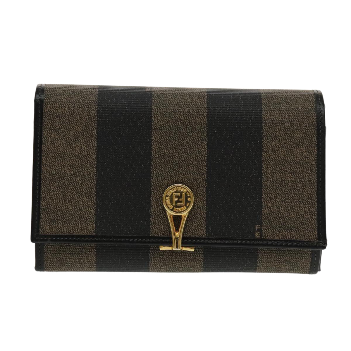 FENDI Pecan Canvas Wallet Black Brown Black Brown94161