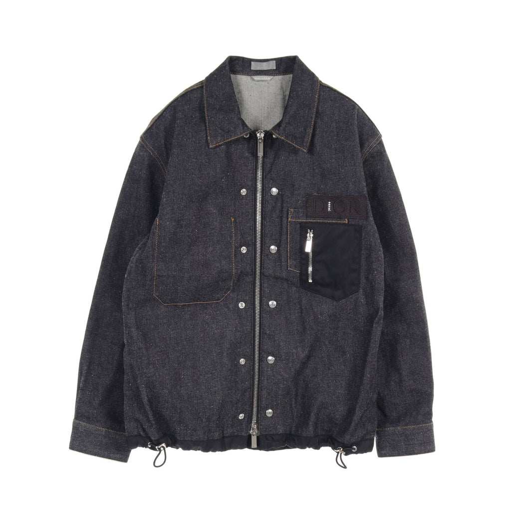 Dior DIOR * sacai Over Shirt Low Cotton Denim Denim Jacket Cotton Indigo blue
