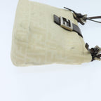 FENDI Zucca Canvas Mamma Baguette Shoulder Bag White Silver94184
