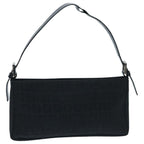 FENDI Zucchino Canvas Hand Bag Black Silver94186