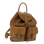 FENDI Backpack Leather Gold Brown94235