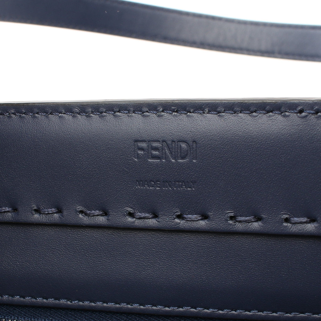 FENDI SHOPPING BAG Shoulder bag Tote bag Leather Navy
