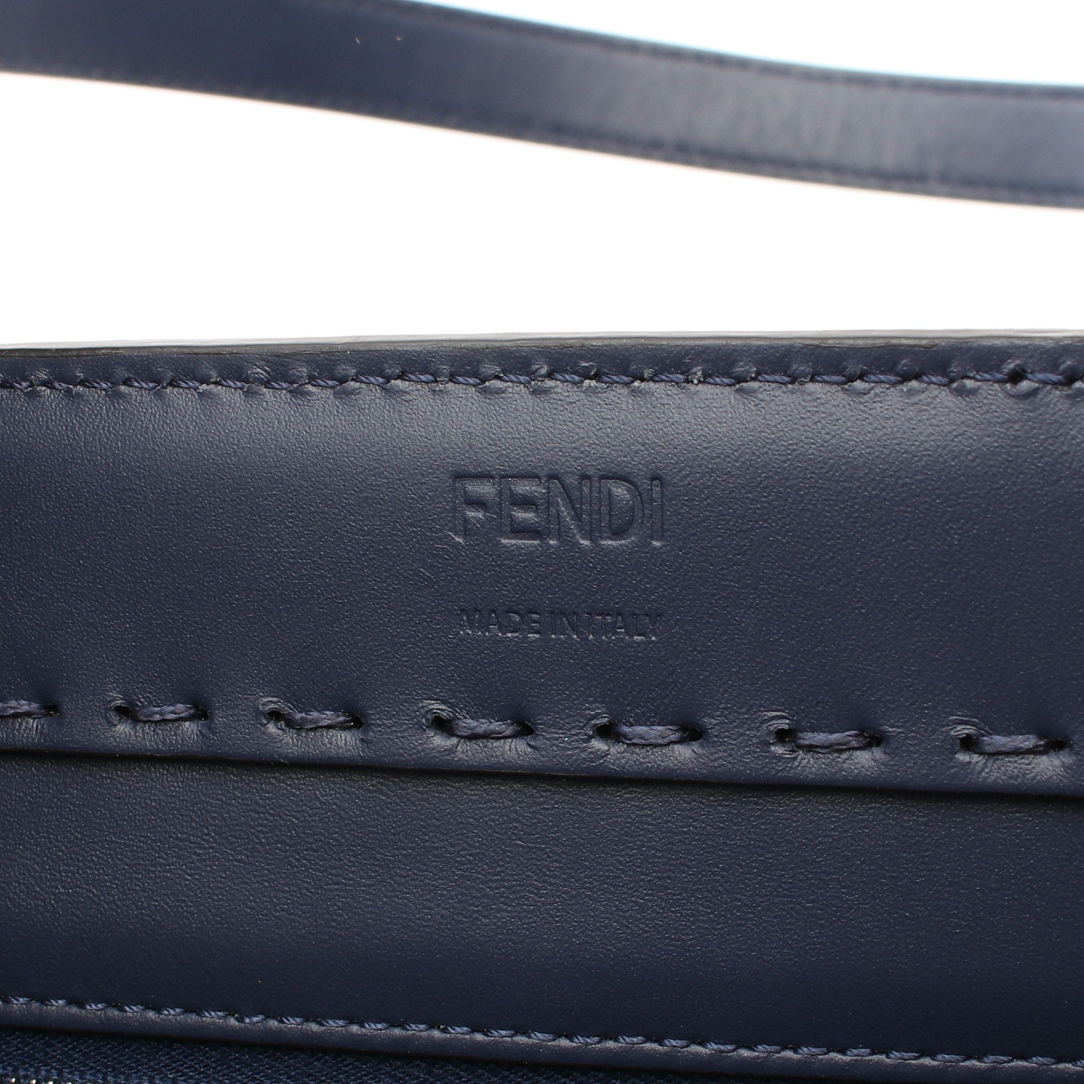 FENDI SHOPPING BAG Shoulder bag Tote bag Leather Navy