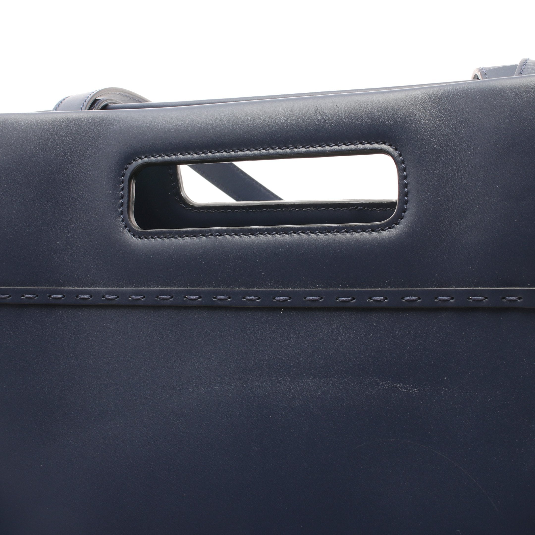 FENDI SHOPPING BAG Shoulder bag Tote bag Leather Navy