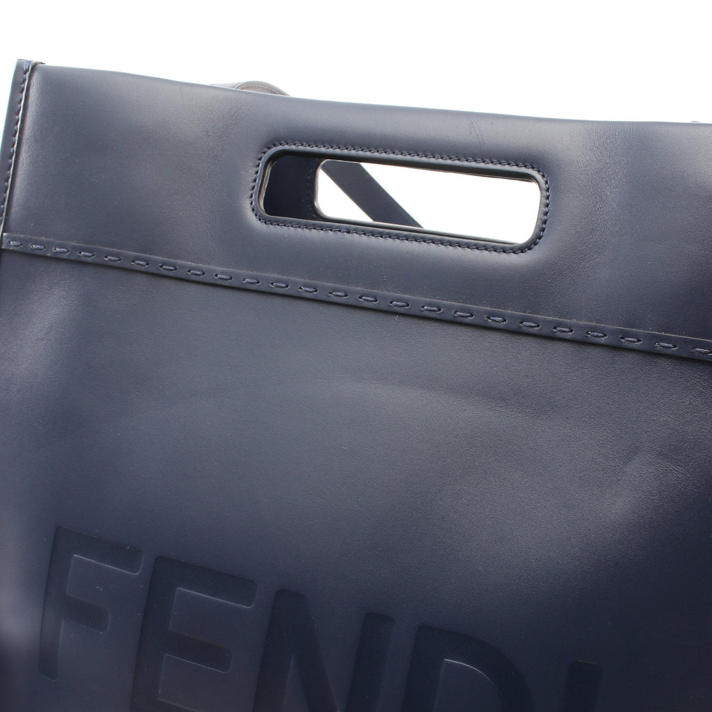 FENDI SHOPPING BAG Shoulder bag Tote bag Leather Navy