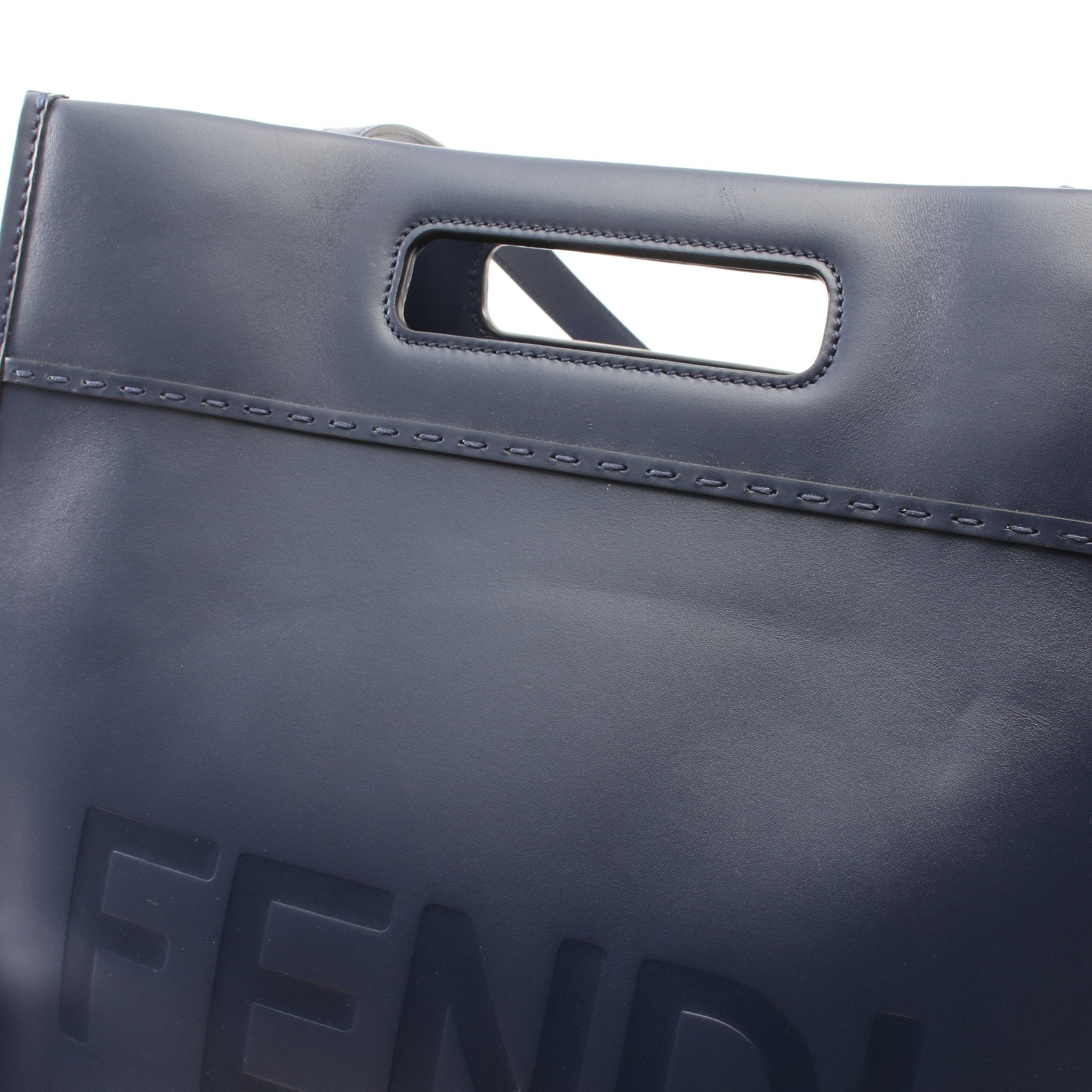 FENDI SHOPPING BAG Shoulder bag Tote bag Leather Navy