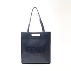 FENDI SHOPPING BAG Shoulder bag Tote bag Leather Navy