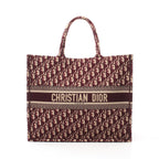 Dior BOOK TOTE Book tote Large Oblique Handbag Tote bag Canvas Beige Bordeaux