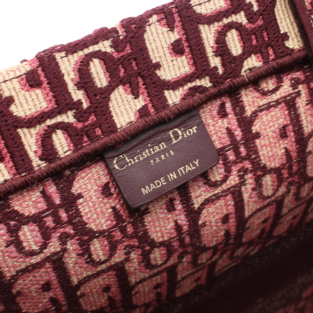 Dior BOOK TOTE Book tote Large Oblique Handbag Tote bag Canvas Beige Bordeaux