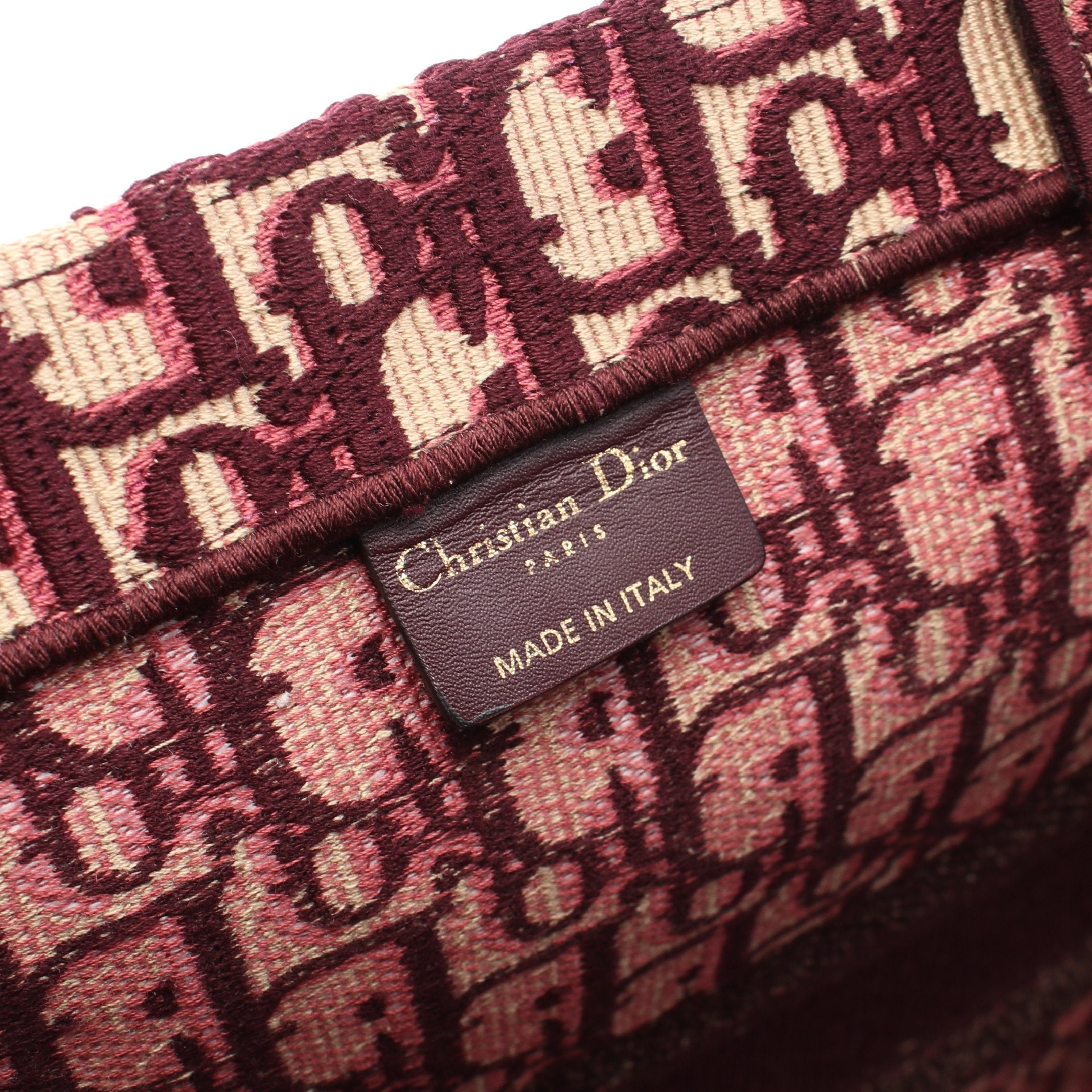 Dior BOOK TOTE Book tote Large Oblique Handbag Tote bag Canvas Beige Bordeaux