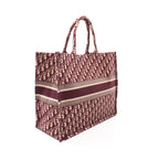 Dior BOOK TOTE Book tote Large Oblique Handbag Tote bag Canvas Beige Bordeaux