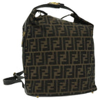 FENDI Zucca Canvas Backpack Brown Black Gold94295