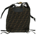FENDI Zucca Canvas Backpack Brown Black Gold94295