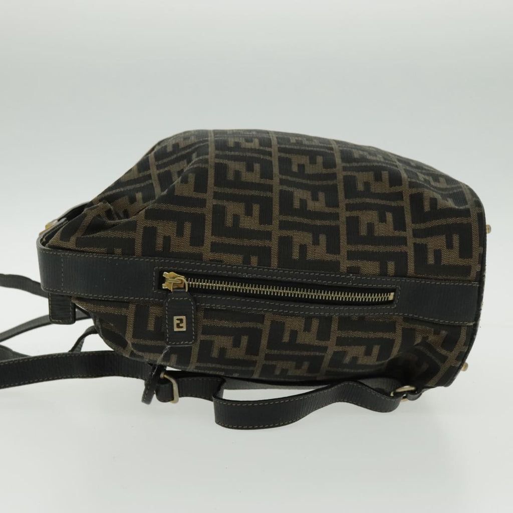 FENDI Zucca Canvas Backpack Brown Black Gold94295
