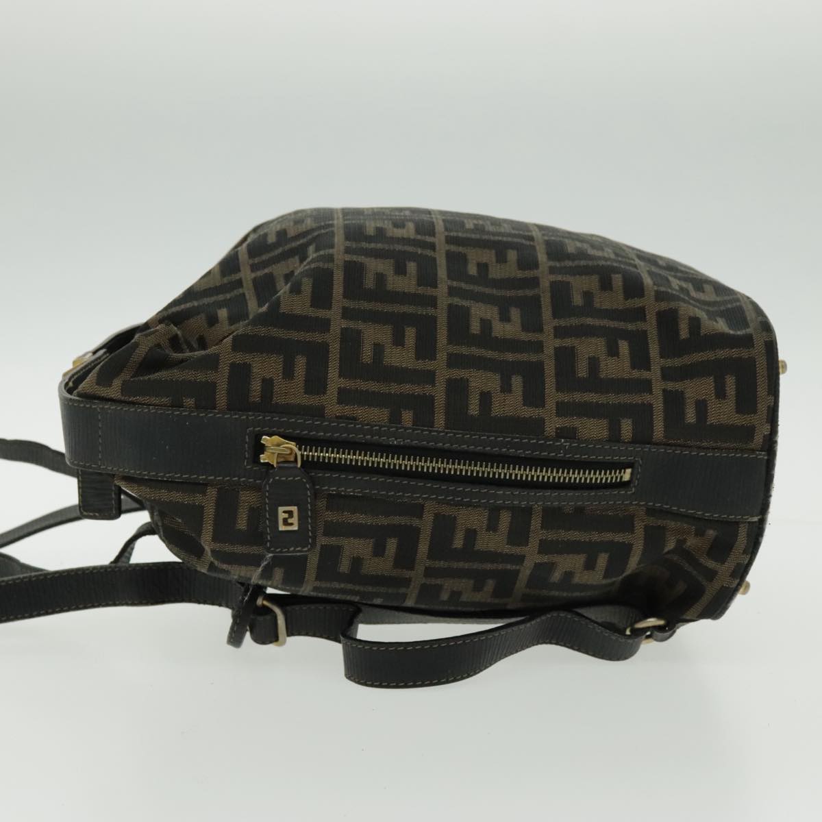 FENDI Zucca Canvas Backpack Brown Black Gold94295
