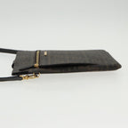 FENDI Zucca Canvas Shoulder Bag Black Brown gold94296