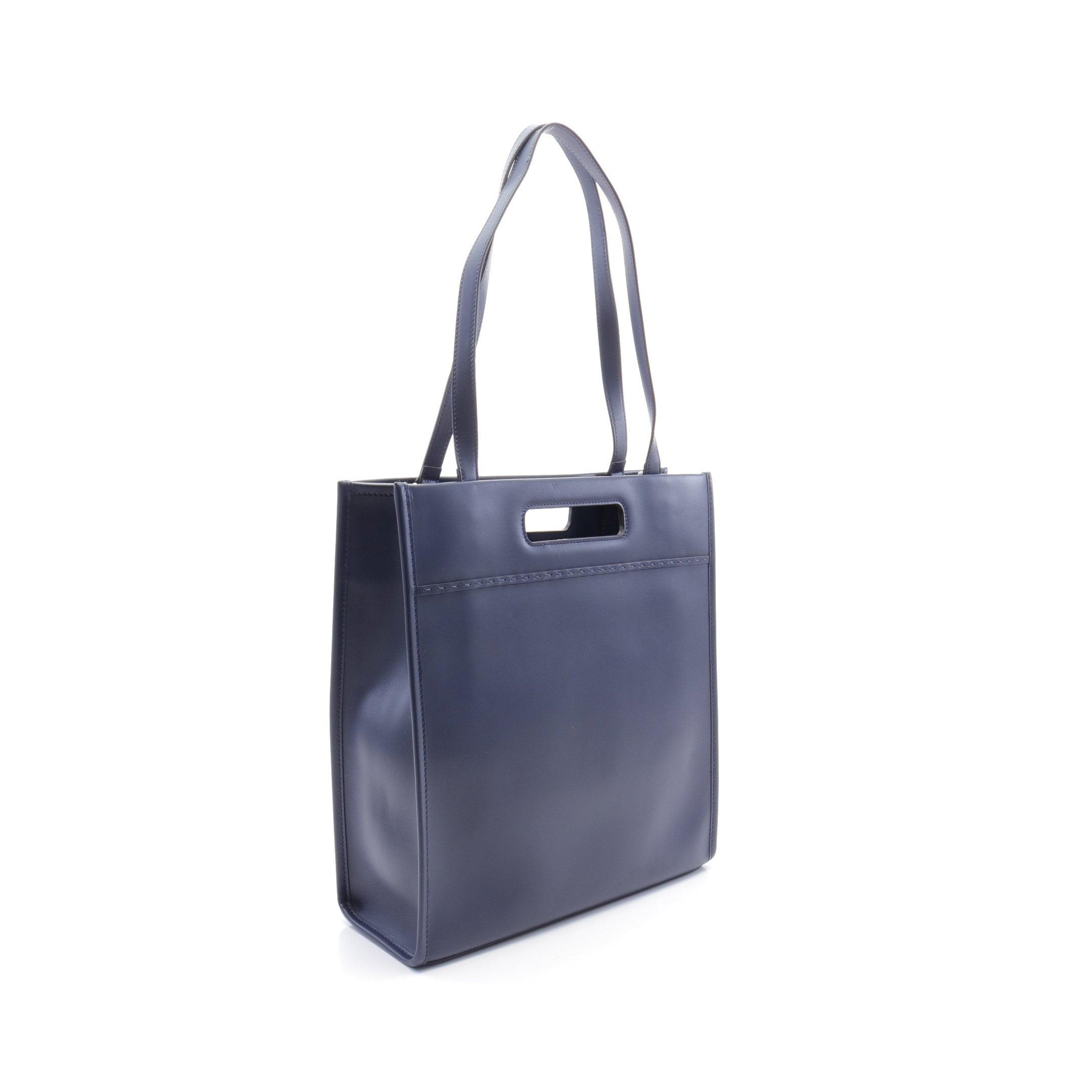 FENDI SHOPPING BAG Shoulder bag Tote bag Leather Navy 2WAY