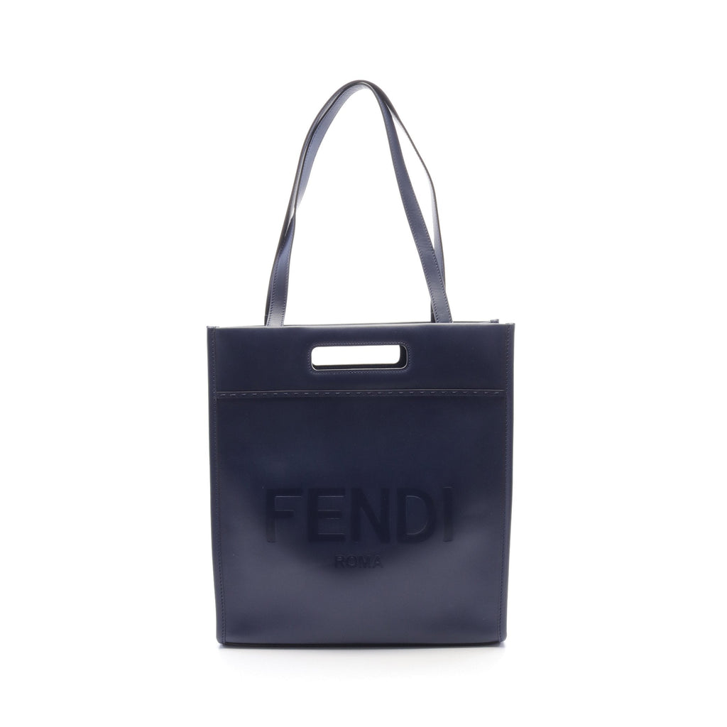 FENDI SHOPPING BAG Shoulder bag Tote bag Leather Navy 2WAY