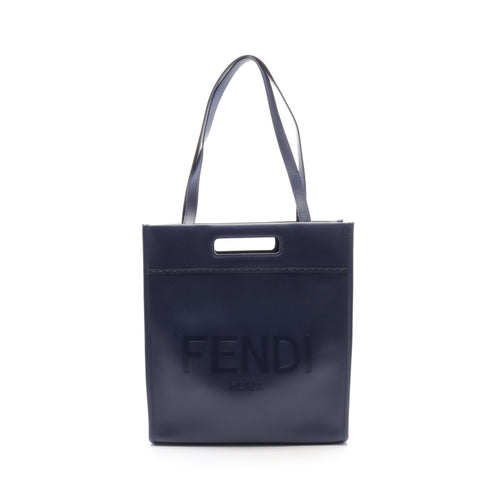 FENDI SHOPPING BAG Shoulder bag Tote bag Leather Navy 2WAY